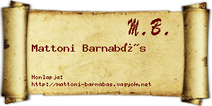 Mattoni Barnabás névjegykártya